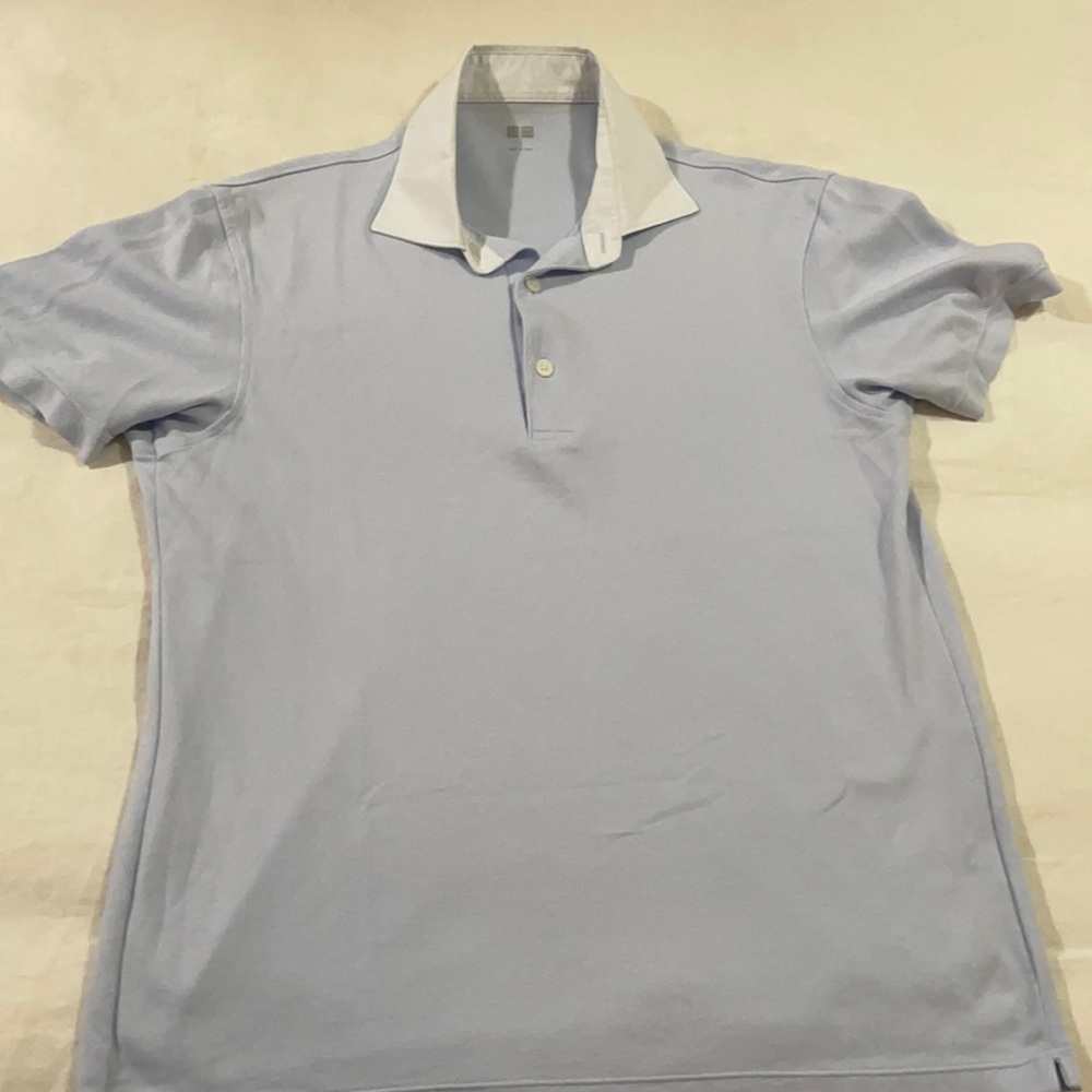 Uniqlo Contrast White/Light Blue Polo